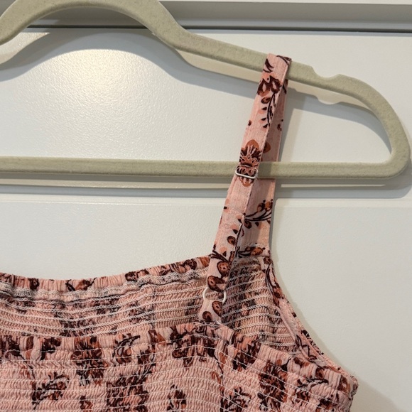 Old Navy Blush and Burgundy Floral Midi Dress - Picture 6 of 9